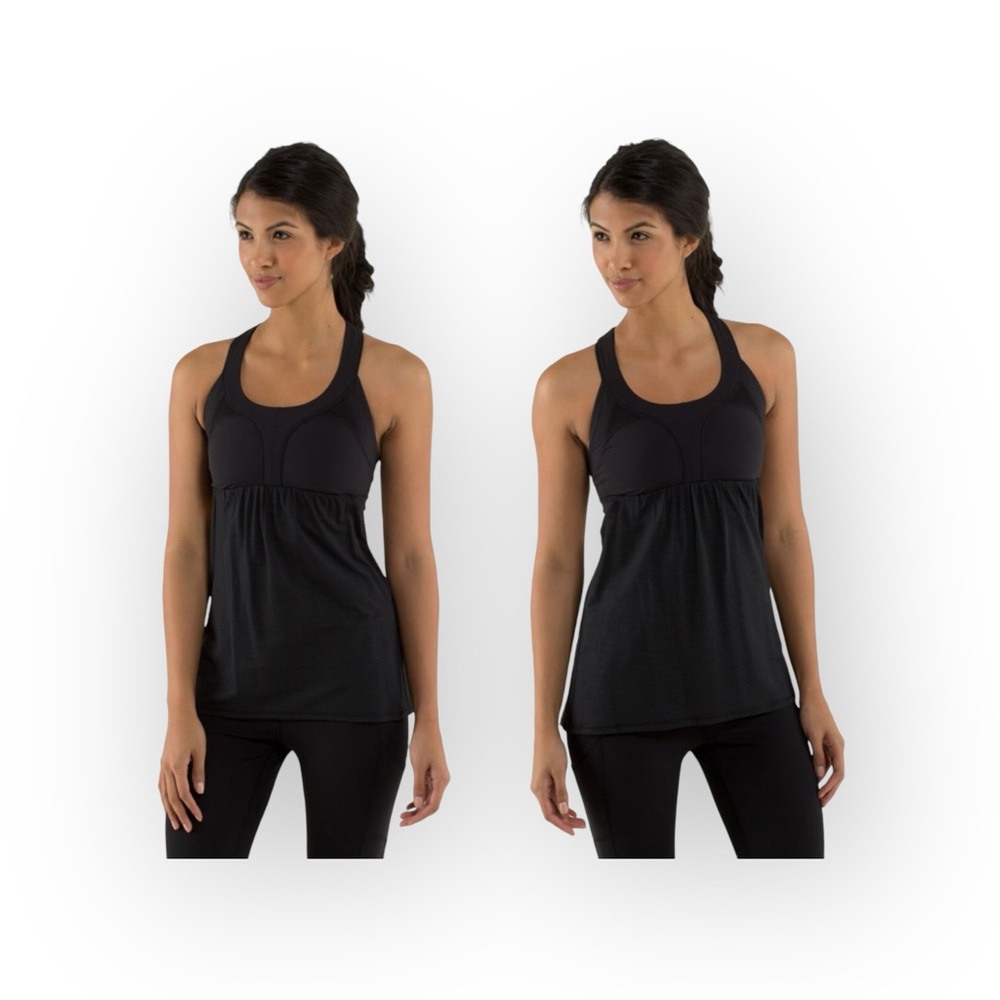 Lululemon ॐ Built In Bra Tank ॐ Black Silverescent Stripe ॐ Power Luxtreme ॐ 4 - Picture 15 of 16